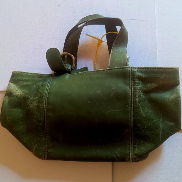 Coach Handbags - Coach Authentic Vintage Waverly Tote 4133 Green Purse Designer Distressed AS IS